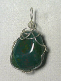 Bloodstone Pendant Wire Wrapped .925 Sterling Silver - Jemel