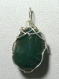 Bloodstone Pendant Wire Wrapped .925 Sterling Silver - Jemel