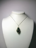 Bloodstone Bead Pendant Wire Wrapped .925 Sterling Silver display - Jemel