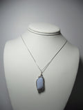 Blue Lace Agate Pendant Wire Wrapped .925 Sterling Silver