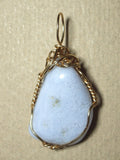 Blue Lace Agate Pendant Wire Wrapped 14/20 Gold Filled