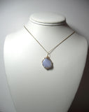 Blue Lace Agate Pendant Wire Wrapped 14/20 Gold Filled display - Jemel