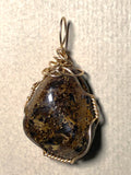 Bronzite Pendant Wire Wrapped 14/20 Gold Filled - Jemel