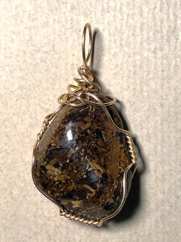 Bronzite Pendant Wire Wrapped 14/20 Gold Filled - Jemel