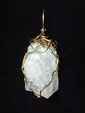 Calcite Crystal Pendant Wire Wrapped 14k/20 Gold Filled