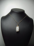 Calcite Crystal Pendant Wire Wrapped 14k/20 Gold Filled display - Jemel