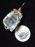 Calcite Crystal Pendant Wire Wrapped 14k/20 Gold Filled