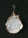 Calcite Crystal Pendant Wire Wrapped Bronze