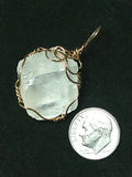 Calcite Crystal Pendant Wire Wrapped Bronze