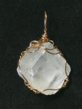 Calcite Crystal Pendant Wire Wrapped Bronze - Jemel