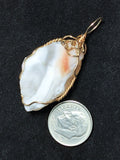 Druzy Quartz Chalcedony Freeform Pendant Wire Wrapped 14/20 Gold Filled