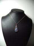 Blue Chalcedony Pendant Wire Wrapped .925 Sterling Silver display - Jemel