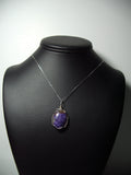Charoite Pendant Wire Wrapped .925 Sterling Silver display - Jemel