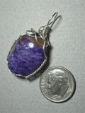Charoite Pendant Wire Wrapped .925 Sterling Silver