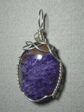 Charoite Pendant Wire Wrapped .925 Sterling Silver - Jemel