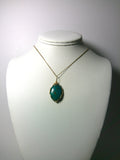 Chrysocolla-Cuprite Cabochon Pendant Wire Wrapped 14K/20 Gold Filled display -  Jemel