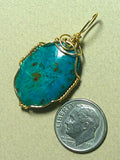 Chrysocolla Cuprite Cabochon Pendant Wire Wrapped 14K/20 Gold Filled - Jemel