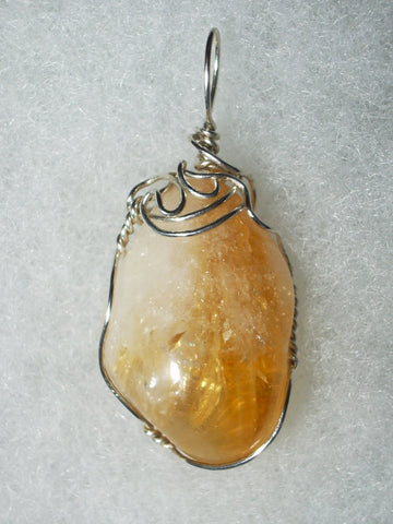 Citrine Pendant Wire Wrapped .925 Sterling Silver - Jemel