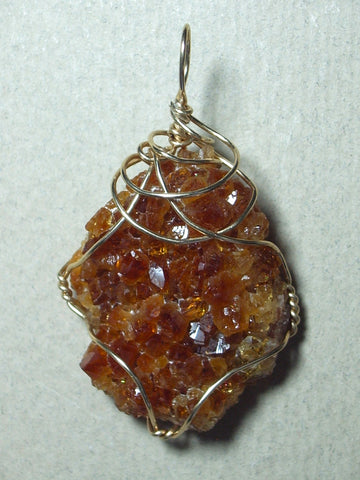 Citrine Crystal Cluster Pendant Wire Wrapped 14/20 Gold Filled - Jemel