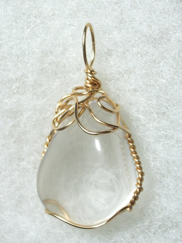 Clear Quartz Pendant Wire Wrapped 14/20 Gold Filled - Jemel