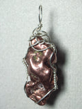 Copper Nugget Pendant Wire Wrapped .925 Sterling Silver