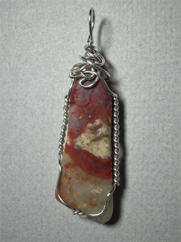 Coprolite Petrified Dinosaur Dung Pendant Wire Wrapped .925 Sterling Silver - Jemel