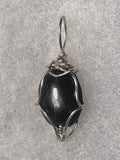 Black Star Diopside Bead Pendant Wire Wrapped .925 Sterling Silver - Jemel