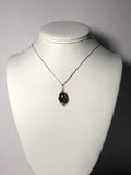 Black Star Diopside Bead Pendant Wire Wrapped .925 Sterling Silver display - Jemel