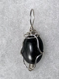 Black Star Diopside Bead Pendant Wire Wrapped .925 Sterling Silver - Jemel