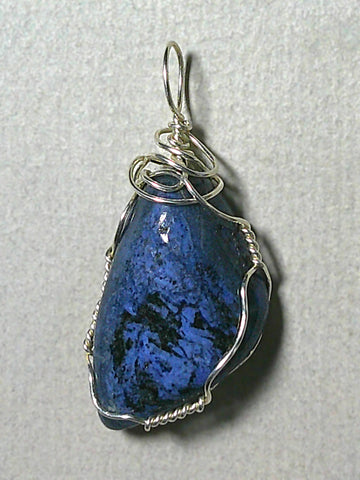 Dumortierite Pendant Wire Wrapped .925 Sterling Silver - Jemel