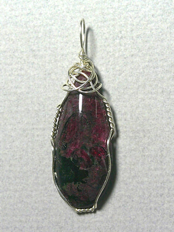 Eudialyte Cabochon Pendant Wire Wrapped .925 Sterling Silver - Jemel