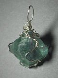 Fluorite Octahedron Crystal Pendant Wire Wrapped .925 Sterling Silver