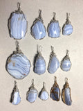 Custom Order for David - 11 Blue Lace Agate, 2 Blue Chalcedony Sterling Silver and Gold Filled Wire