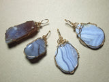 Group 2 Blue Lace Agate, Blue Chalcedony SS and GF Pendants - Custom Order David