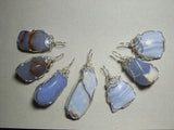 Group 2 Blue Lace Agate, Blue Chalcedony SS and GF Pendants - Custom Order David