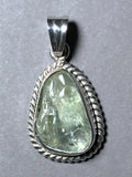 Green Beryl Cabochon in .999 Fine Silver Bezel Pendant - Jemel 