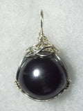 Hematite Ball Sphere or Marble Pendant Wire Wrapped .925 Sterling Silver - Jemel