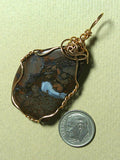 Hematite Jasper Pendant Wire Wrapped Bronze