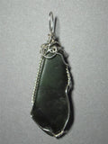 Nephrite Jade Stone Pendant Wire Wrapped .925 Sterling Silver