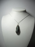 Nephrite Jade Stone Pendant Wire Wrapped .925 Sterling Silver display - Jemel