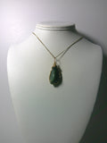 Nephrite Jade Pendant Wire Wrapped 14/20 Gold Filled display - Jemel