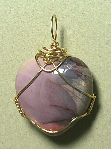 Jasper Heart Pendant Wire Wrapped 14/20 Gold Filled - Jemel