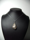 Conglomerate Jasper Pendant Wire Wrapped .925 Sterling Silver display - Jemel