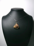 Leopardskin Jasper Stone Pendant Wire Wrapped .925 Sterling Silver display - Jemel