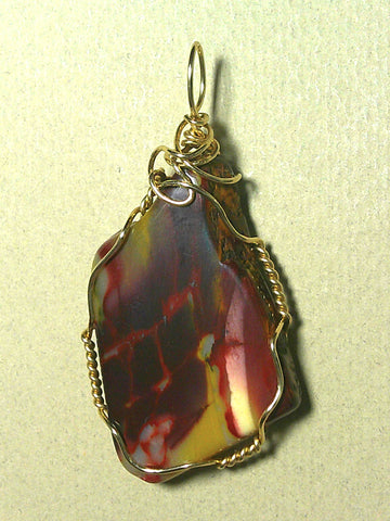 Mookaite Jasper Pendant Wire Wrapped 14/20 Gold Filled - Jemel
