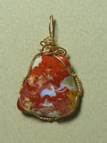 Pigeon Blood Jasper Pendant Wire Wrapped 14/20 Gold Filled
