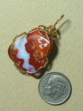 Pigeon Blood Jasper Pendant Wire Wrapped 14/20 Gold Filled