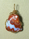 Pigeon Blood Jasper Pendant Wire Wrapped 14/20 Gold Filled - Jemel