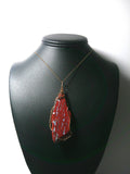 Red Jasper Pendant Wire Wrapped Bronze display - Jemel