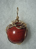 Red Jasper Ball, Sphere , Marble Pendant Wire Wrapped 14/20 Gold Filled